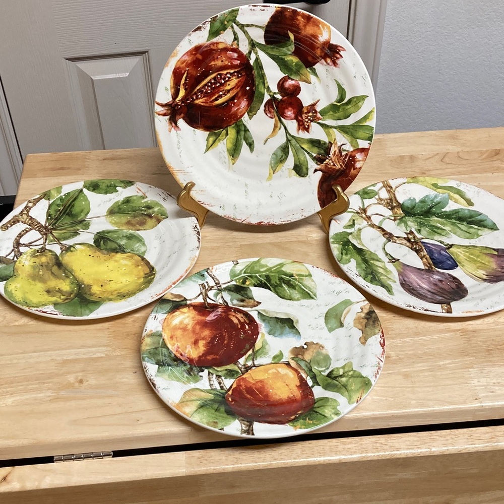 Pier 1 Imports Verona Ironstone Ceramic Salad Plates Set of 4